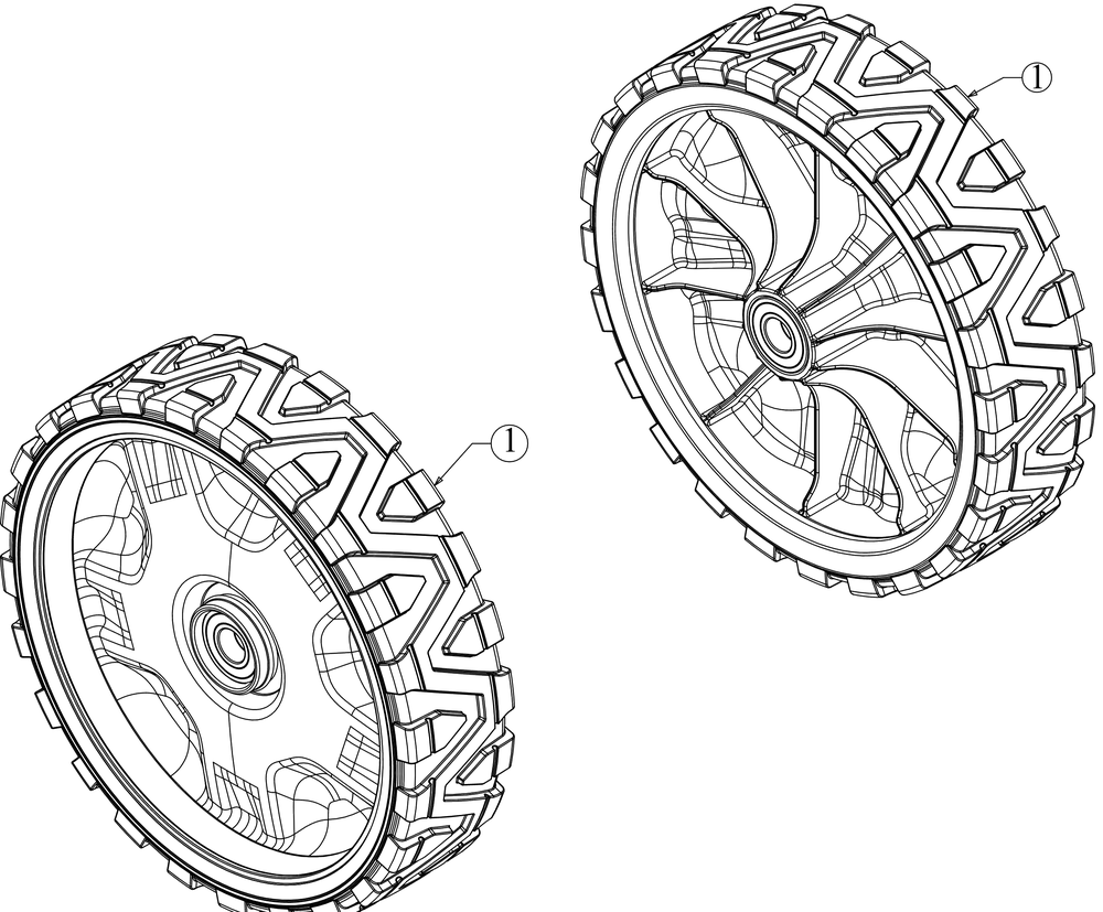 Front Wheels Diagram and Parts List for SC500HW (12ABD22J756)(2016) Cub Cadet Lawn Mower